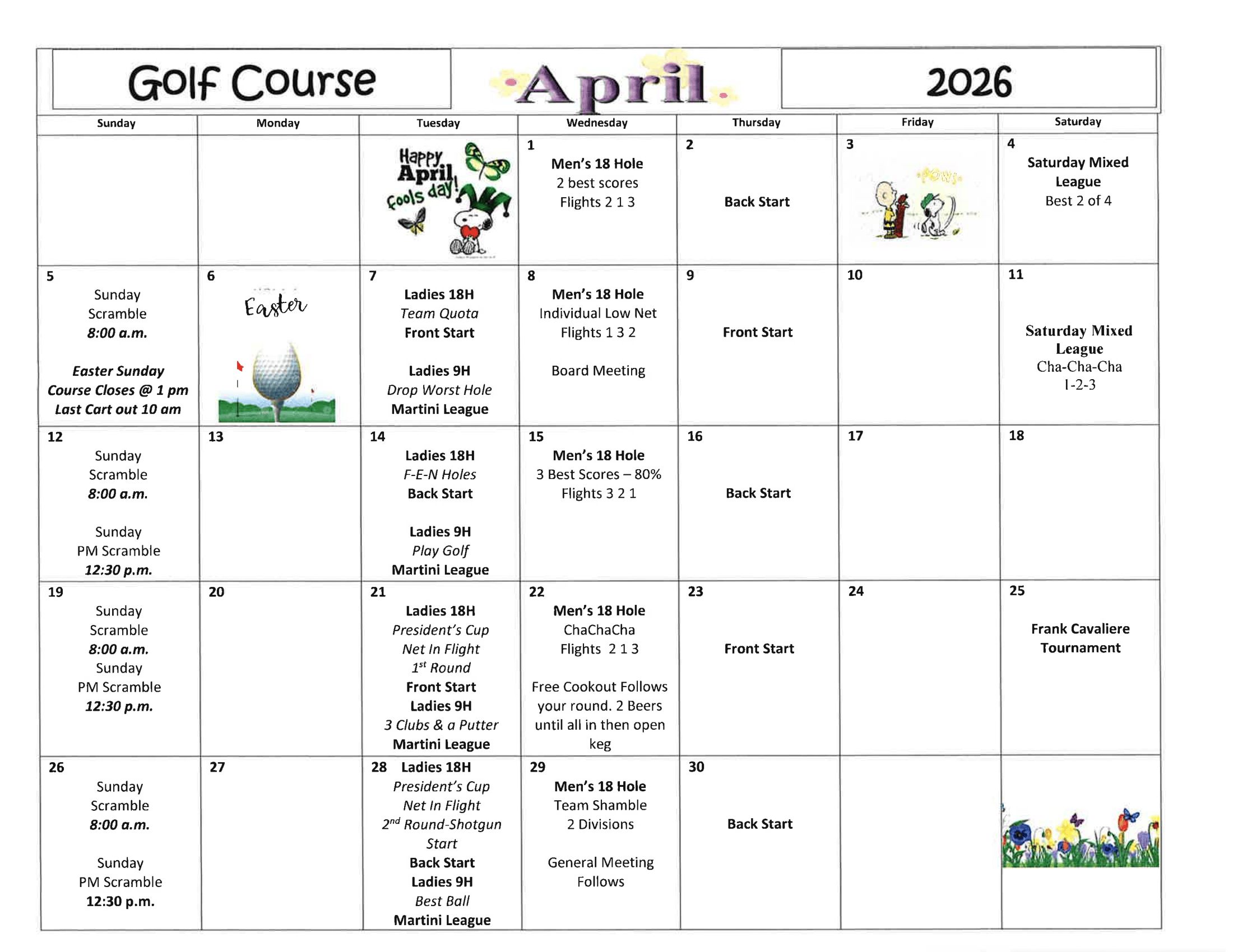 April 2026 Calendar